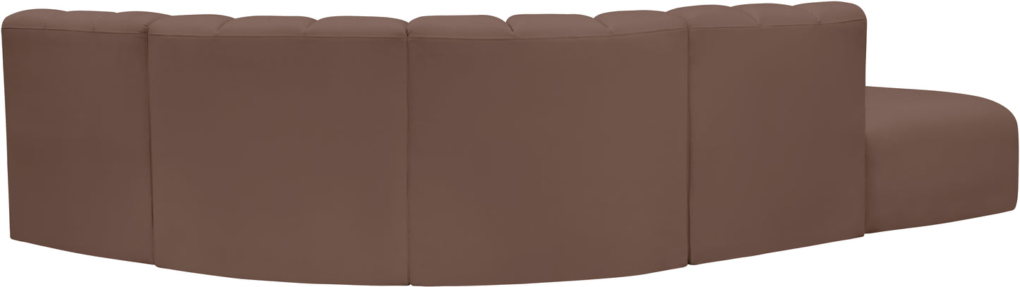 zara brown faux leather modular sofa s5c