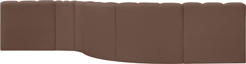Briar Brown 145 Vegan Leather Upholstered Modular Sectional , 6-Piece (Style 1)