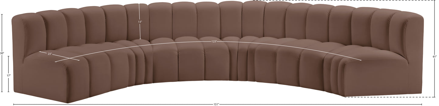 zara brown faux leather modular sofa s6b