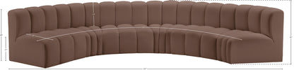 Zara Brown Faux Leather Modular Sofa S6B