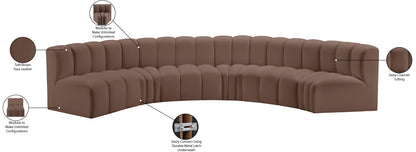 Zara Brown Faux Leather Modular Sofa S6B