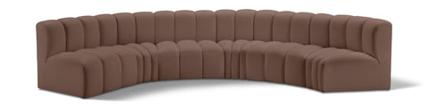 Yara 151" Vegan Leather Upholstered Sectional, 6-Piece