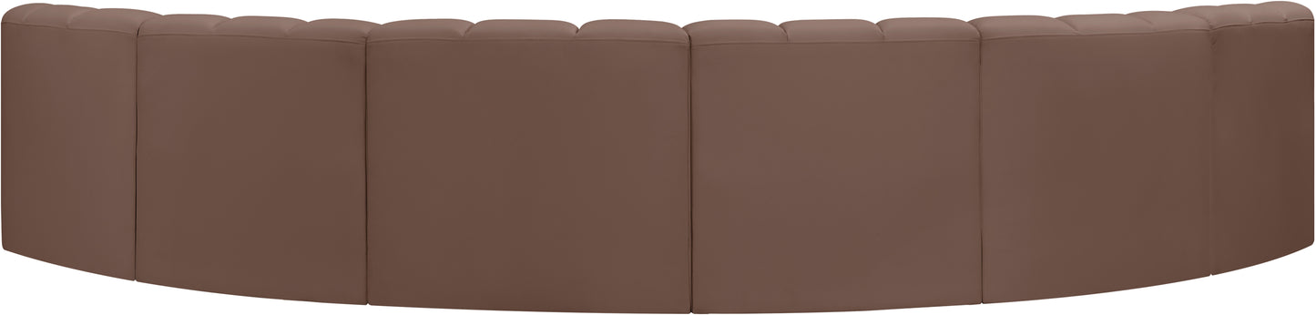 zara brown faux leather modular sofa s6b