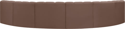 Yara 151" Vegan Leather Upholstered Sectional, 6-Piece