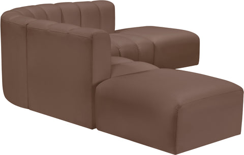 Briar Brown 146 Vegan Leather Upholstered Modular Sectional, 6-Piece