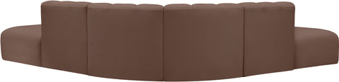 Briar Brown 146 Vegan Leather Upholstered Modular Sectional, 6-Piece