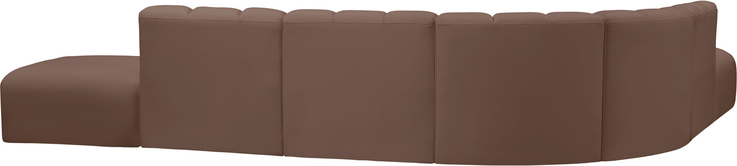 zara brown faux leather modular sofa s7a