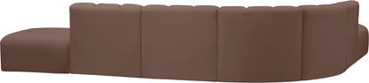 Zara Brown Faux Leather Modular Sofa S7A