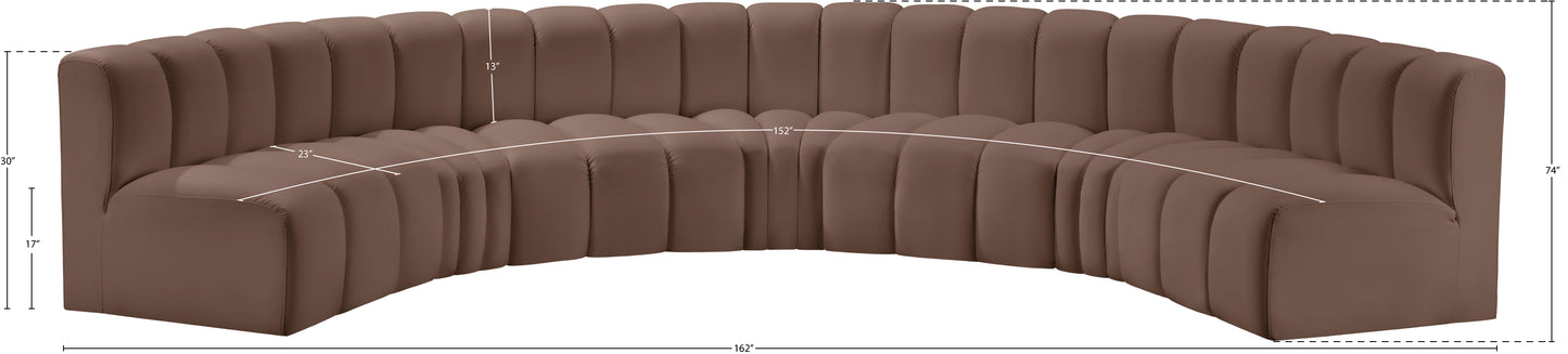 zara brown faux leather modular sofa s7b