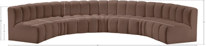 Zara Brown Faux Leather Modular Sofa S7B