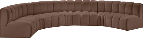 Briar Brown 162 Vegan Leather Upholstered Modular Sectional, 7-Piece