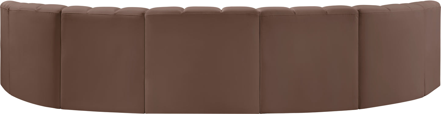 zara brown faux leather modular sofa s7b