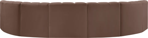 Briar Brown 162 Vegan Leather Upholstered Modular Sectional, 7-Piece