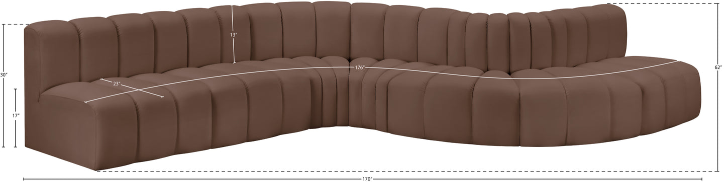 zara brown faux leather modular sofa s7c