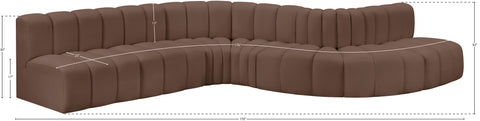 Yara 170" Vegan Leather Upholstered Sectional, 7-Piece