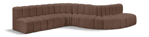 Yara 170" Vegan Leather Upholstered Sectional, 7-Piece