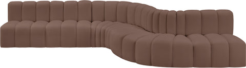 Yara 170" Vegan Leather Upholstered Sectional, 7-Piece
