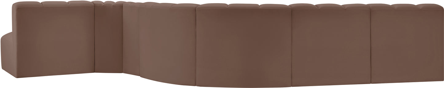 zara brown faux leather modular sofa s7c