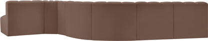 Zara Brown Faux Leather Modular Sofa S7C