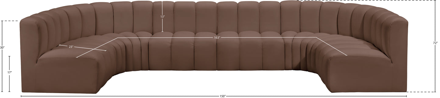 zara brown faux leather modular sofa s8a