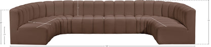 Zara Brown Faux Leather Modular Sofa S8A