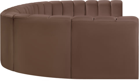 Briar Brown 150 Vegan Leather Upholstered Modular Sectional, 8-Piece