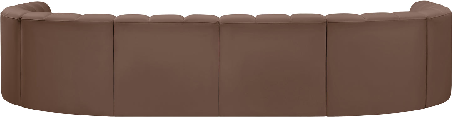 zara brown faux leather modular sofa s8a