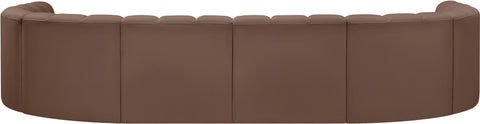 Briar Brown 150 Vegan Leather Upholstered Modular Sectional, 8-Piece