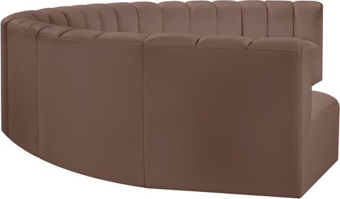 Briar Brown 162 Vegan Leather Upholstered Modular Sectional, 8-Piece