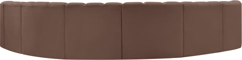 Briar Brown 162 Vegan Leather Upholstered Modular Sectional, 8-Piece