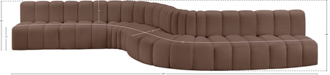 Briar Brown 197 Vegan Leather Upholstered Modular Sectional, 8-Piece