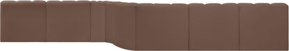 Zara Brown Faux Leather Modular Sofa S8C