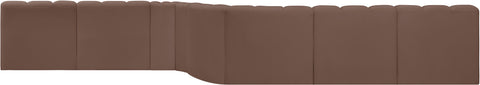 Briar Brown 197 Vegan Leather Upholstered Modular Sectional, 8-Piece