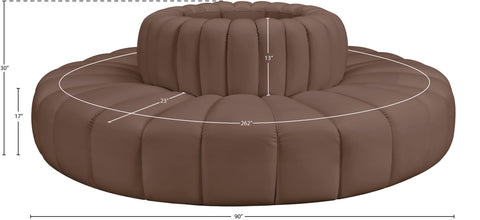 Briar Brown 90 Vegan Leather Upholstered Modular Sectional, 8-Piece