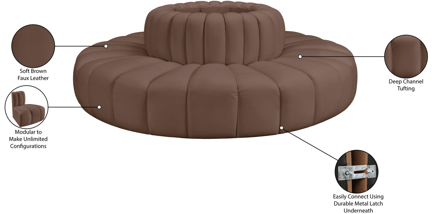 zara brown faux leather modular sofa s8d