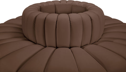 Briar Brown 90 Vegan Leather Upholstered Modular Sectional, 8-Piece