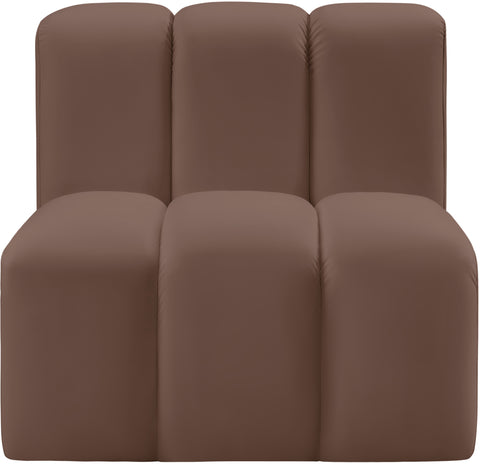 Briar Brown Vegan Leather Upholstered Modular Straight Chair, 1 Piece