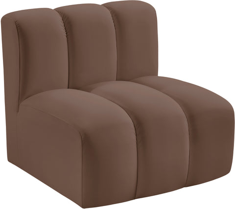 Briar Brown Vegan Leather Upholstered Modular Straight Chair, 1 Piece