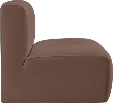Briar Brown Vegan Leather Upholstered Modular Straight Chair, 1 Piece