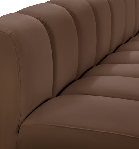 Briar Brown Vegan Leather Upholstered Modular Straight Chair, 1 Piece