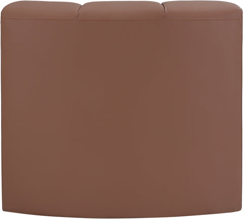 Briar Cognac Vegan Leather Upholstered Modular Curved Corner Chair, 1 Piece