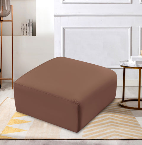 Briar Cognac Vegan Leather Upholstered Modular Ottoman, 1 Piece