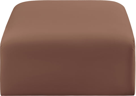 Briar Cognac Vegan Leather Upholstered Modular Ottoman, 1 Piece