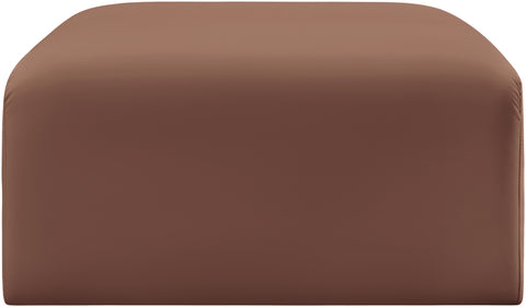 Briar Cognac Vegan Leather Upholstered Modular Ottoman, 1 Piece