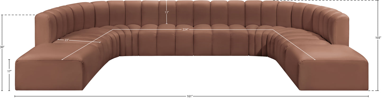 zara cognac faux leather modular sofa s10a