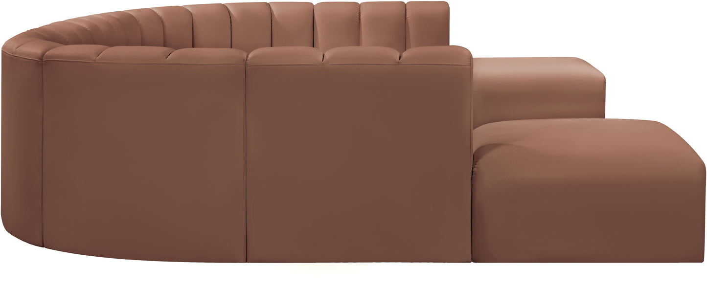 zara cognac faux leather modular sofa s10a