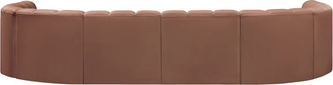 Yara 161" Cognac Vegan Leather Upholstered Sectional, 10-Piece