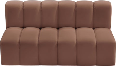 Briar Cognac 60 Vegan Leather Upholstered Modular Sectional , 2-Piece (Style 1)