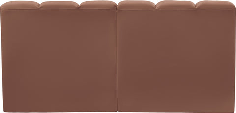 Briar Cognac 60 Vegan Leather Upholstered Modular Sectional , 2-Piece (Style 1)