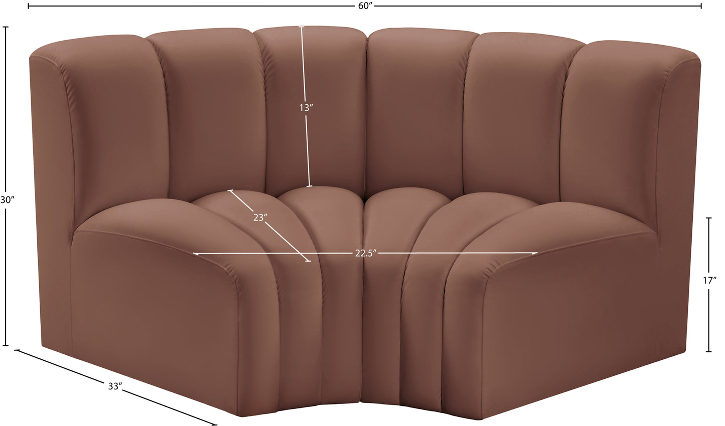 zara cognac faux leather modular sofa s2b